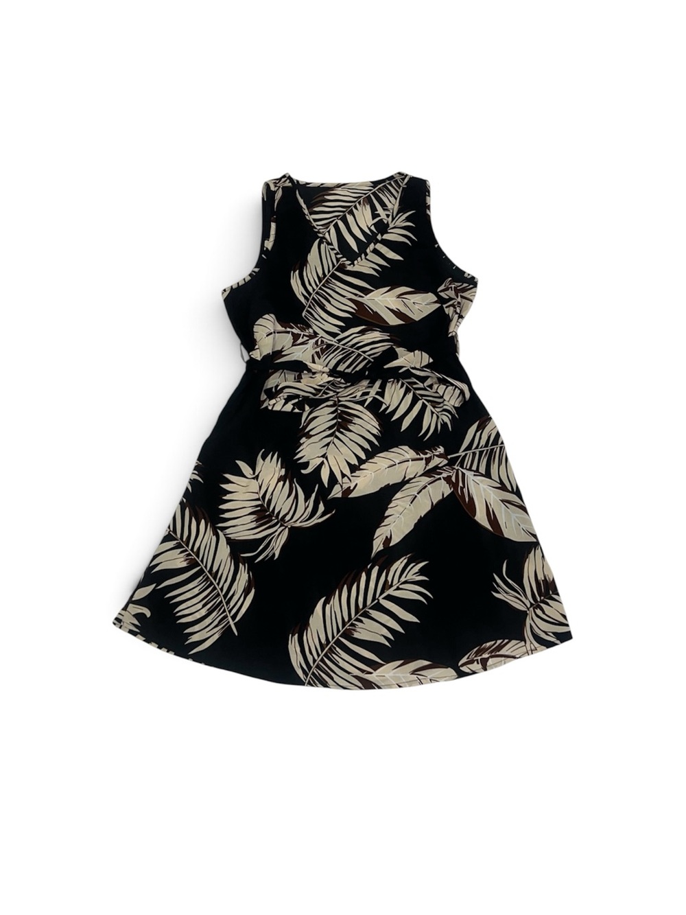 Emery Rose Black Mini Dress With Leaf Pattern Women’s Size Medium Flowy Dainty